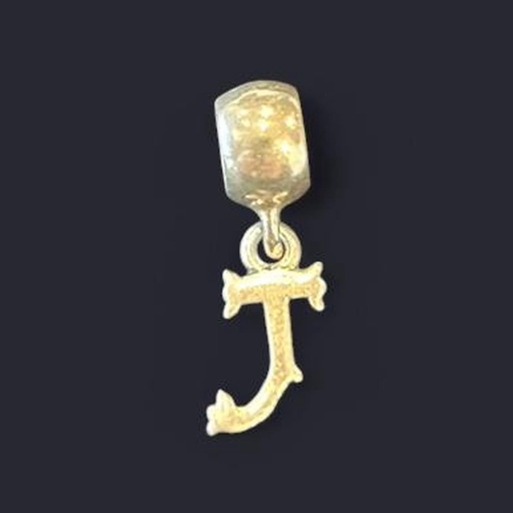 Silver Initial 'J' Pendant Charm
